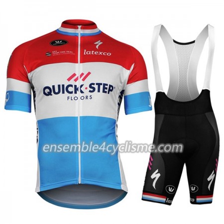 Tenue Maillot + Cuissard à Bretelles 2017 Quick-Step Floors Championnats du Luxembourg